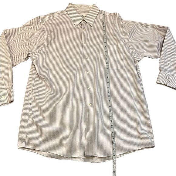 MENS CALVIN KLEIN White Purple Stripe Button Up Dress Shirt L - Picture 4 of 8